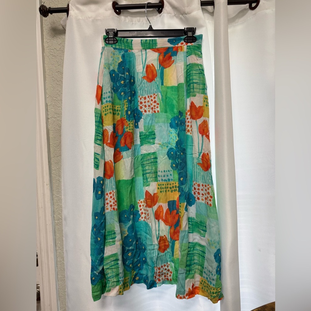 Long Floral Patterned Peterpopovitch Skirt with zipper